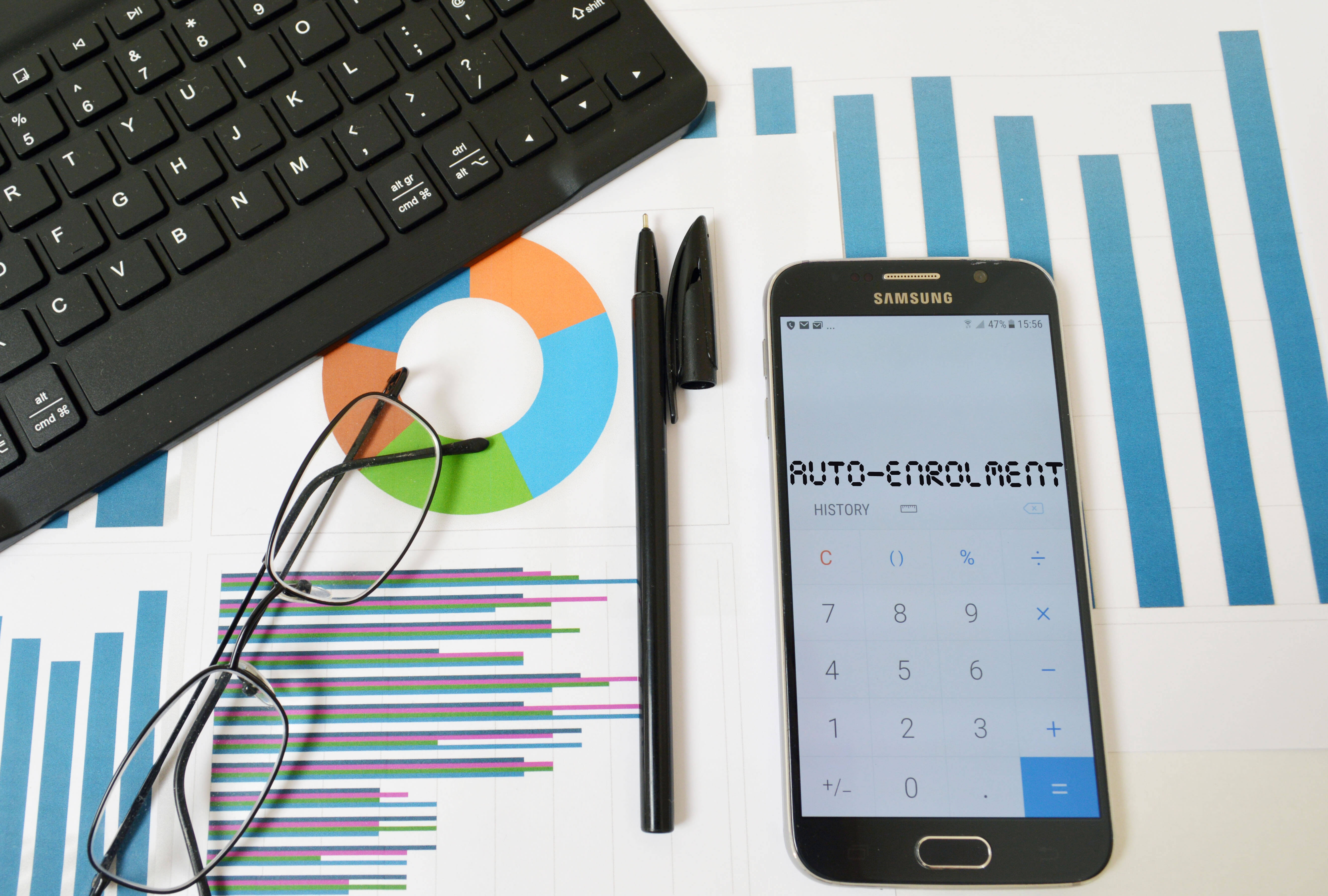Mobile phone with auto-enrolment written on the screen