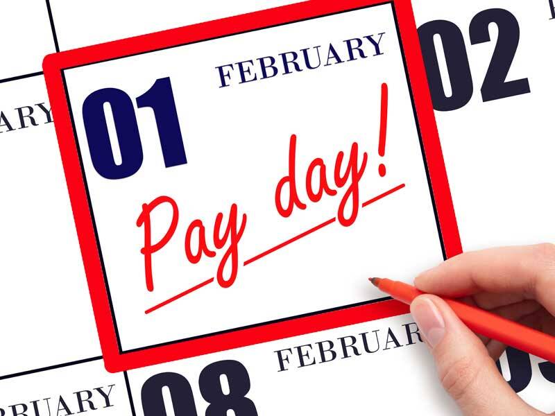 Calendar showing a date highlited in red felt tip