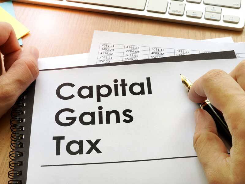 Headed paper with Capital Gains tax written at the top