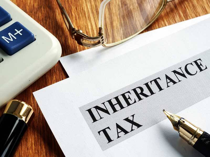 Headed paper with inheritance tax written as the title
