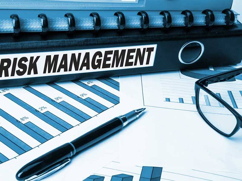 Ringer binder folder labelled Rish Management resting on top of pper based charts and information